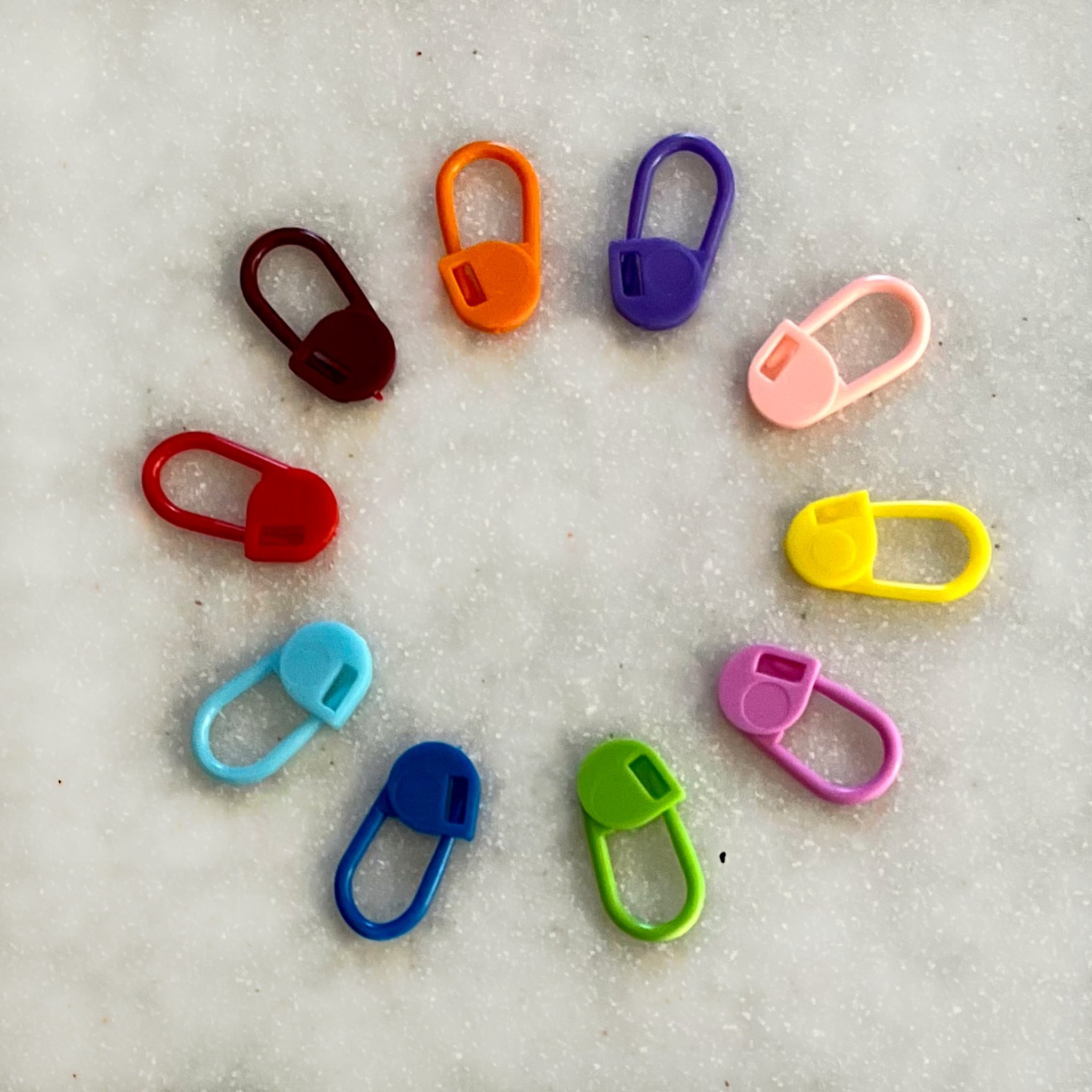 Multicolor Round Open Locking Stitch Markers