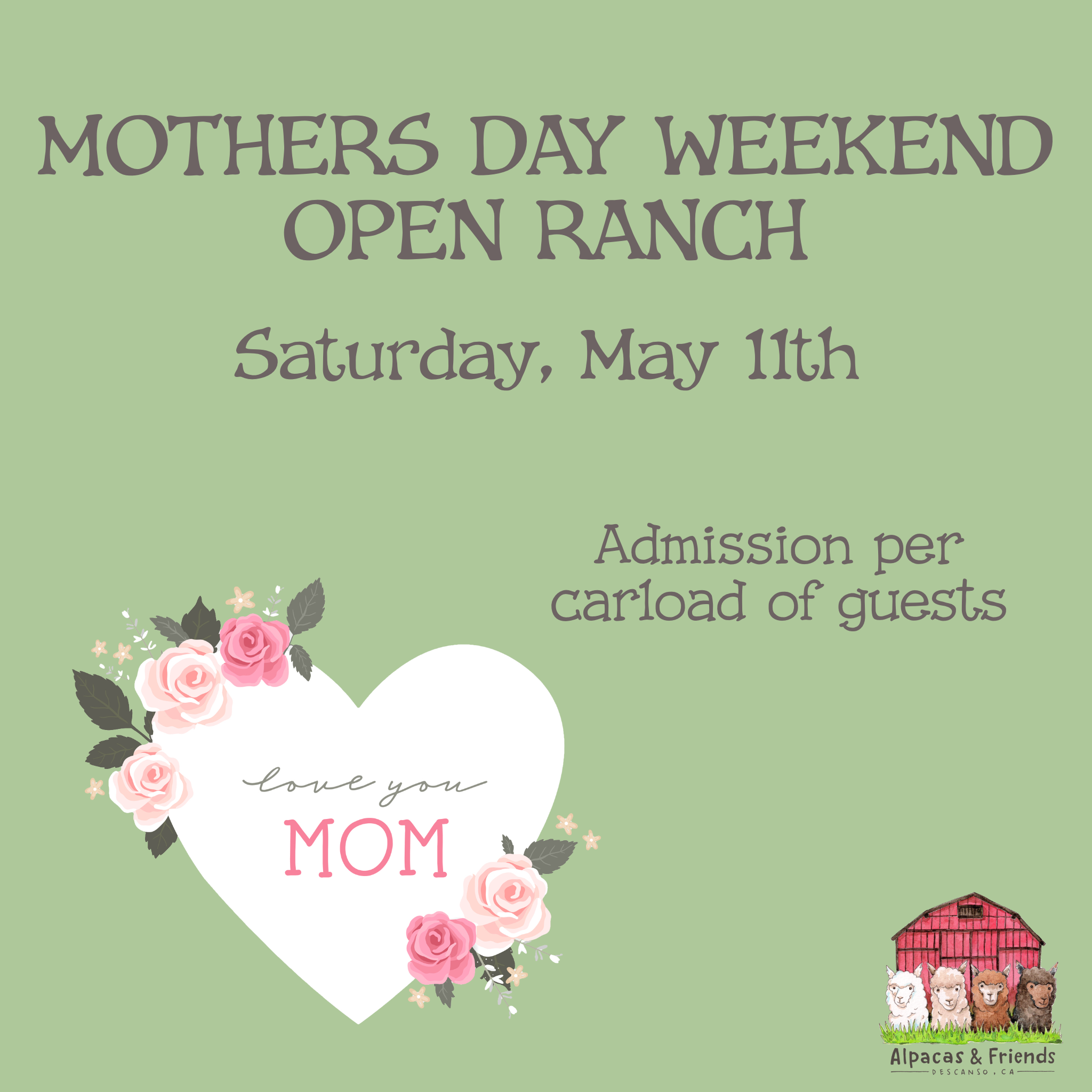 Mother's Day Weekend Open Ranch Reservation