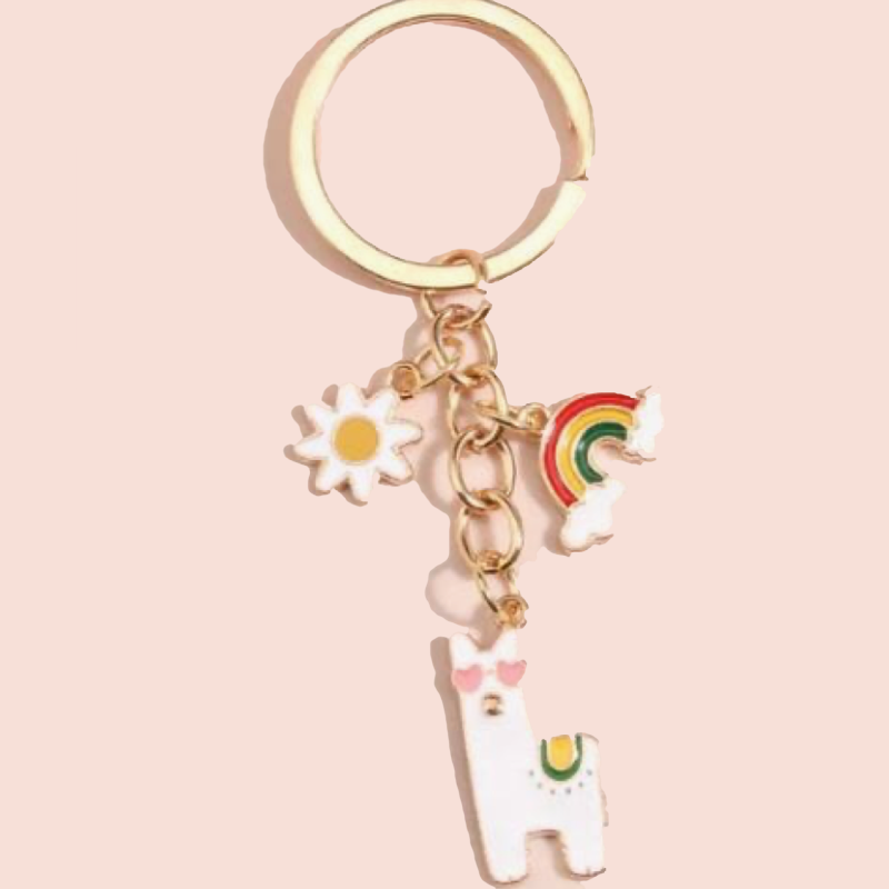 Alpaca Rainbow Keychain
