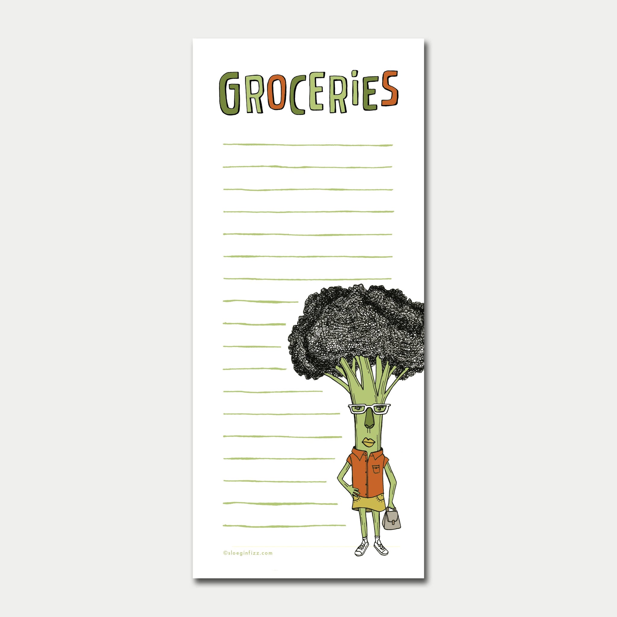 Sloe Gin Fizz - Broccoli Grocery List Notepad