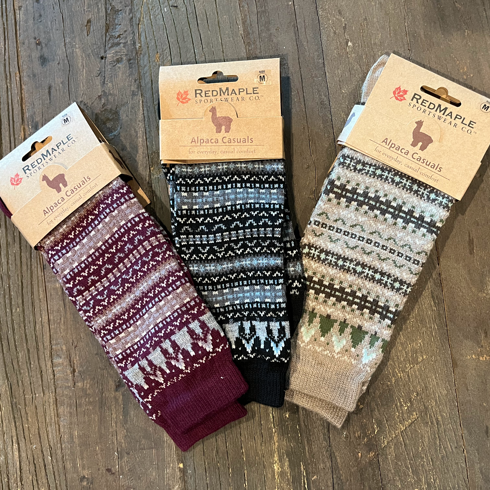 Mountain Fair Isle Dress Socks-Alpaca/ Bamboo Blend